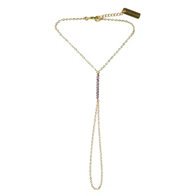 Studio Baloge Women's Gold / Purple Nuit V-line Hand Harness In Purple In Multi