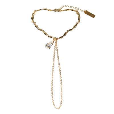 Studio Baloge Women's Gold / White Lumina Molten Hand Chain
