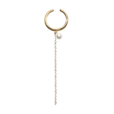 Studio Baloge Women's Gold / White Lune Pearl Ring