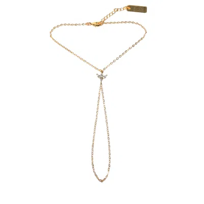 Studio Baloge Women's Gold / White Seraphine V-line Hand Chain In Multi