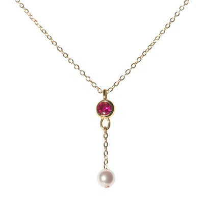 Studio Baloge Women's Pink / Gold Petale Necklace In Multi