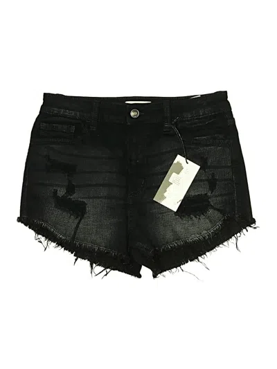 Studio Blue Denim Shorts In Black