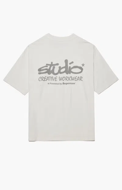 Studio By Supervsn Men's Creative Workwear T-shirt In White In Gray