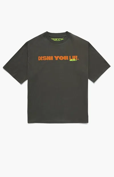 Studio By Supervsn Men's Design Your Life T-shirt In Gray In Black