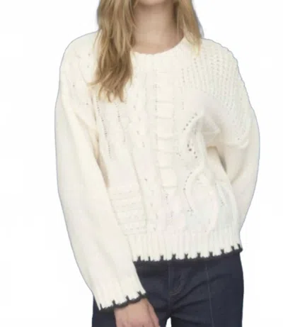 Studio By Workshop Cable Knit Sweater In White In Neutral