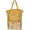 Studio Caleidoscope Women's Airo Fringe Tote Bag In Yellow In Nude