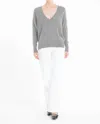 Studio Cashmere 8 Cloud Weight V-neck Sweater In Charcoal Grey In Gray