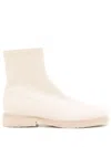 Studio Chofakian Ankle Leather Boots In White