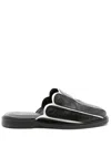 Studio Chofakian Scallop-edge Leather Mules In Black