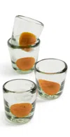 Studio Conchita Glass Chiquito Set Of 4 Orange In Multi