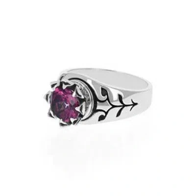 Pre-owned Studio Crowned King Baby  Pink Topaz Ring Sterling Silver K20-8300-ptz