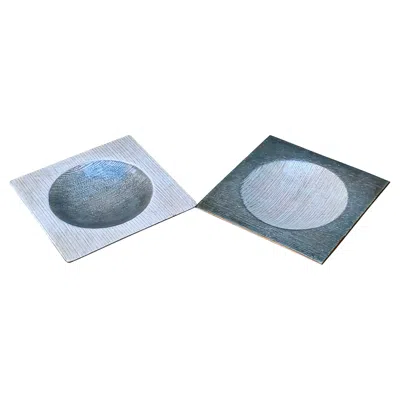 Pre-owned Studio Del Campo Pair Of Enameled Plates -  Turin - Italy - 1960s In Blue