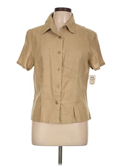 Pre-owned Studio Ease Short Sleeve Blouse In Brown