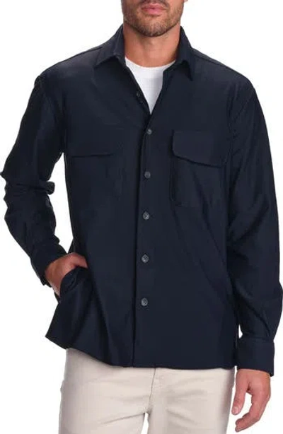 Studio Garnet Los Angeles 4-way Stretch Performance Overshirt In Navy