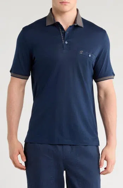 Studio Garnet Los Angeles Chest Pocket Polo In Blue