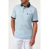Studio Garnet Los Angeles Chest Pocket Stretch Cotton Polo In Blue