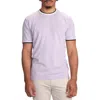 Studio Garnet Los Angeles Contrast Collar Short Sleeve Sweater In Lavender
