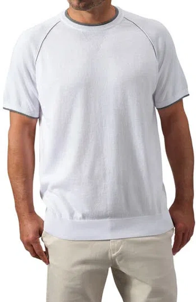 Studio Garnet Los Angeles Contrast Stitch Short Sleeve Sweater In Multi