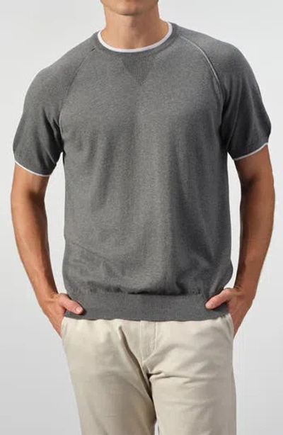 Studio Garnet Los Angeles Contrast Stitch Short Sleeve Sweater In Multi