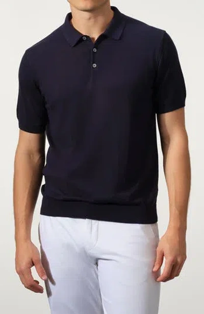 Studio Garnet Los Angeles Cotton Blend Polo Sweater In Blue