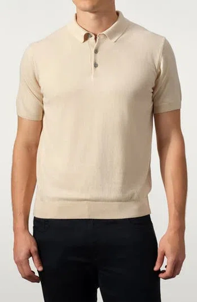 Studio Garnet Los Angeles Cotton Blend Polo Sweater In Sand
