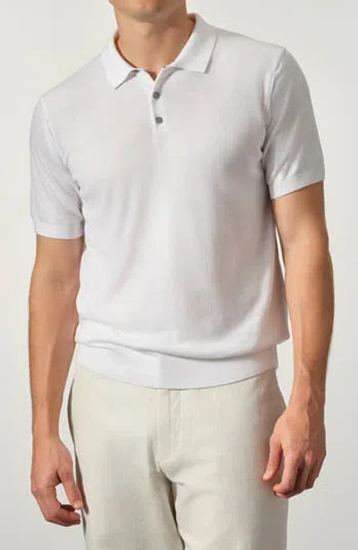 Studio Garnet Los Angeles Cotton Blend Polo Sweater In White