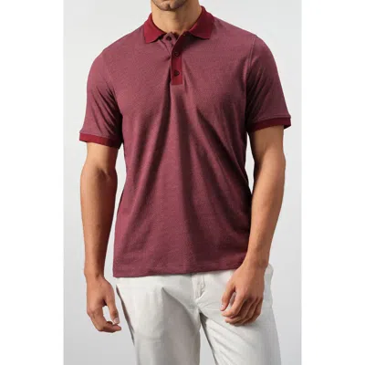 Studio Garnet Los Angeles Cotton Jacquard Knit Polo In Burgundy