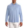 Studio Garnet Los Angeles Dynamic Comfort Knit Button-up Shirt In Blue