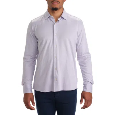 Studio Garnet Los Angeles Dynamic Comfort Knit Button-up Shirt In Lavender