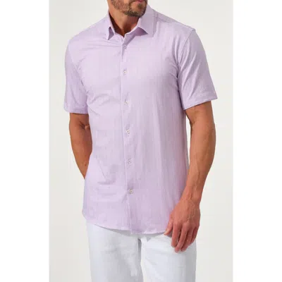 Studio Garnet Los Angeles Dynamic Comfort Short Stretch Cotton Sleeve Button-up Shirt In Multi