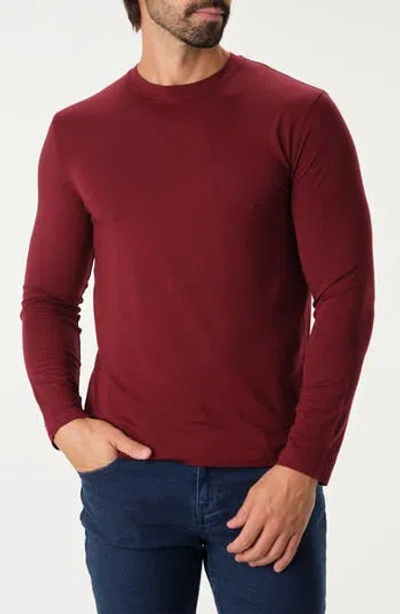 Studio Garnet Los Angeles Essential Stretch Long Sleeve T-shirt In Burgundy
