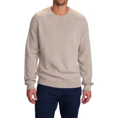 Studio Garnet Los Angeles Faux Suede Trim Crewneck Sweater In Brown