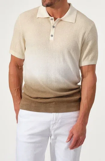 Studio Garnet Los Angeles Herringbone Dyed Cotton Knit Polo Sweater In Multi