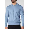 Studio Garnet Los Angeles Lightweight Merino Wool Quarter Zip Sweater In Blue