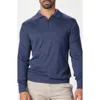 Studio Garnet Los Angeles Lightweight Merino Wool Quarter Zip Sweater In Blue