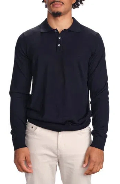 Studio Garnet Los Angeles Lightweight Merino Wool Quarter Zip Sweater In Blue