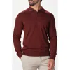 Studio Garnet Los Angeles Lightweight Merino Wool Quarter Zip Sweater In Burgundy