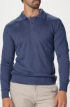 Studio Garnet Los Angeles Lightweight Merino Wool Quarter Zip Sweater In Purple