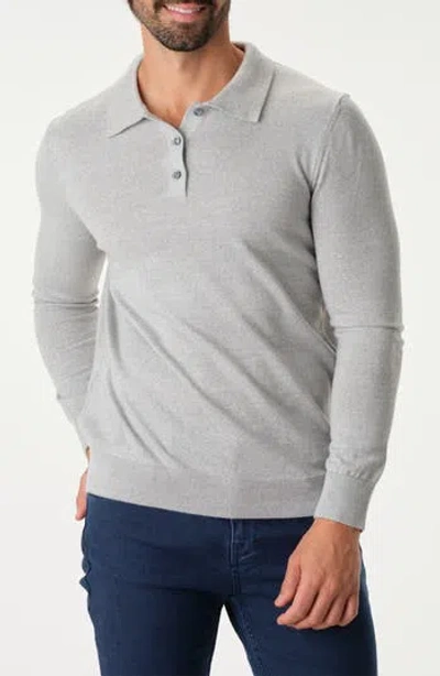 Studio Garnet Los Angeles Lightweight Merino Wool Quarter Zip Sweater In Silver