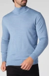 Studio Garnet Los Angeles Lightweight Turtleneck Merino Wool Sweater In Blue