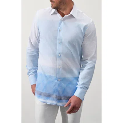 Studio Garnet Los Angeles Linen & Cotton Blend Button-up Shirt In Blue