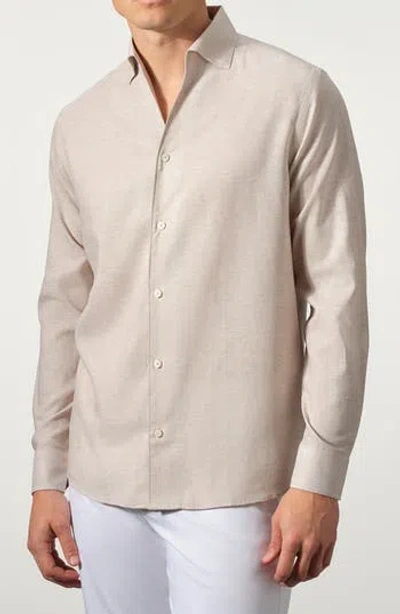 Studio Garnet Los Angeles Linen Blend Button-up Shirt In Brown