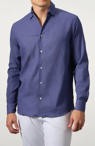 Studio Garnet Los Angeles Linen Blend Button-up Shirt In Purple