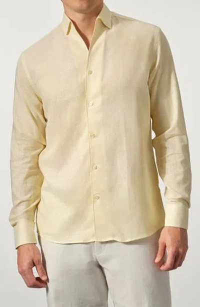Studio Garnet Los Angeles Linen Blend Button-up Shirt In Yellow
