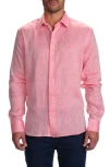 Studio Garnet Los Angeles Linen Long Sleeve Button-down Shirt In Red