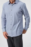 Studio Garnet Los Angeles Mélange Knit Button-down Shirt In Blue