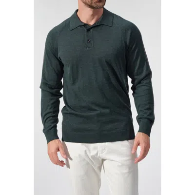Studio Garnet Los Angeles Merino Wool Polo Sweater In Blue