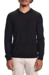 Studio Garnet Los Angeles Merino Wool V-neck Pullover In Black