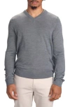 Studio Garnet Los Angeles Merino Wool V-neck Pullover In Gray