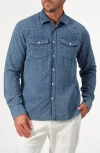 Studio Garnet Los Angeles Micro Dot Denim Western Shirt In Blue